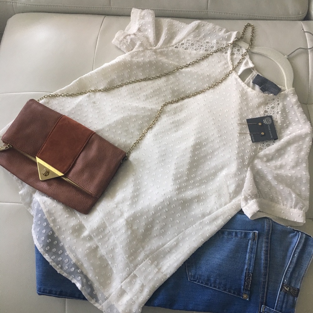 Sunday in Brooklyn White Eyelet Top